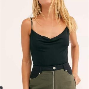 Free People Black “Cowls in the club” body suit